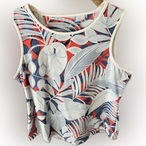 Tommy Bahama Tropical Leaf Print Sleeveless Nylon Spandex Top